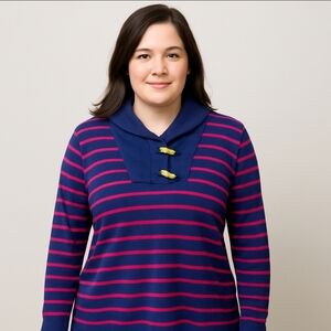 Lauren Navy Nautical Preppy  Sport Womens Sweater Sz XL